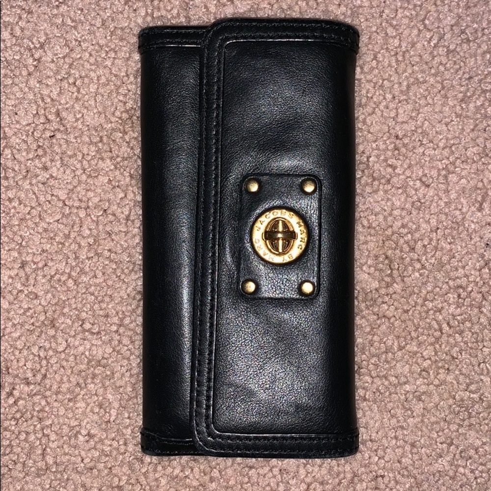 Marc Jacobs Black Leather Gold Hardware wallet